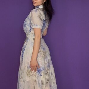 Rochie ivoire cu imprimeu floral baby blue